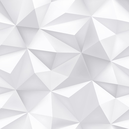 Triangle geometric abstract white paper seamless pattern background. Vector white halftone minimal gradient with simple trendy graphic crumple textureのイラスト素材