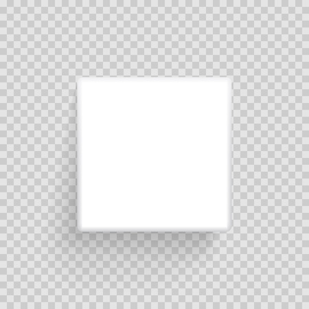 White box mock up model 3D top view. Vector isolated blank cardboard open box package template on transparent background. White paper matchbook container with shadowのイラスト素材