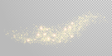 Christmas holiday golden glitter white background template of sparkling gold particles and shiny light effect. Vector glittering shimmer wave for New Year or Christmas greeting card modern designのイラスト素材