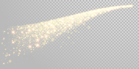 Christmas holiday golden glitter trail or sparkling confetti trace background template of gold particles with shiny light effect. Vector glittering shimmer shine wave for New Year or Christmas designのイラスト素材