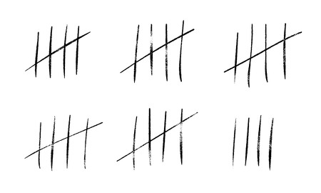 Tally marks count or prison wall sticks lines counter.のイラスト素材