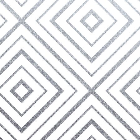 Abstract geometric silver seamless pattern with glitter texture on white background. Vector silver glittering square ornament for seamless tile or modern backdrop fabric swatch design templateのイラスト素材