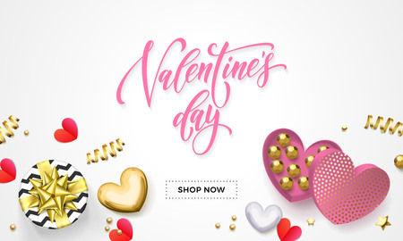 Valentine's day sale web banner vector illustrationのイラスト素材