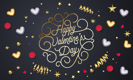 Happy Valentines Day greeting cardのイラスト素材