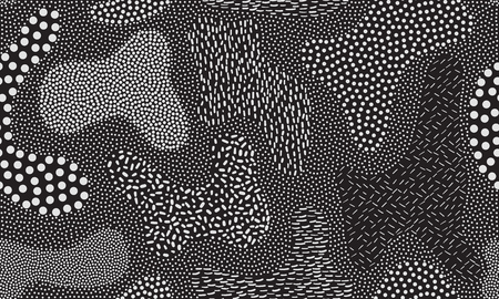 Abstract dotted and line pattern on vector modern trendy background with seamless Pointillism art style shapesのイラスト素材