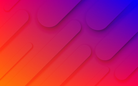 Abstract color pattern of neon blue, ornage and purple red liquid gradient lines background with modern geometric fluid shapes in dynamic motionのイラスト素材