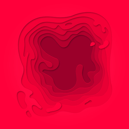 Papercut geometric purple red pattern. Vector pink color gradient background with topography multi layers textureのイラスト素材
