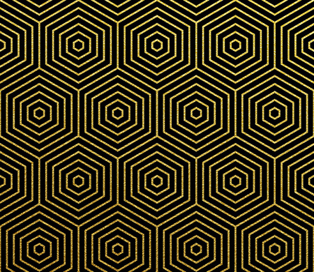 Abstract golden geometric pattern vector background of seamless gold glitter hexagon mosaic grid of honeycomb wireframe patternのイラスト素材