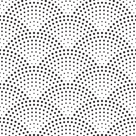 Seamless pattern vector art deco background of scales or fountain confetti in retro arch design with black dots on white Gatsby styleのイラスト素材