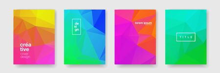 Geometric wave pattern background, abstract color gradient. Vector mosaic texture modern cover design, cool pattern backgroundのイラスト素材