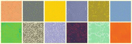 Seamless patterns, abstract organic lines color  set.のイラスト素材