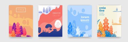 Tree leaf pattern  with abstract forest colors for cover templates creative design.のイラスト素材
