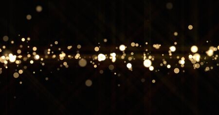 Bright light bokeh sparks, glitter particles or dust shine blur wave effect.の写真素材