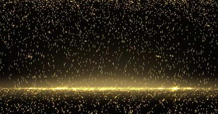 Golden glitter  with sparkling lightの写真素材