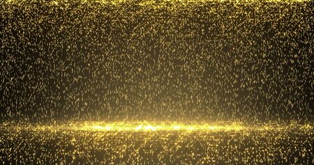 Golden glitter  with sparkling lightの写真素材