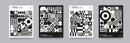 Abstract geometric black and  white patternのイラスト素材