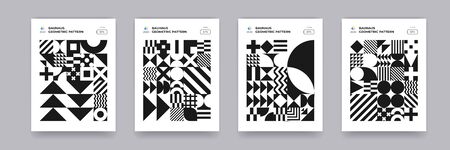 Abstract geometric black and  white patternのイラスト素材