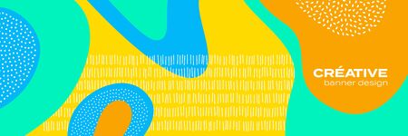 Abstract fun color pattern cartoon texture for doodle geometric background. Vector trend shape for brochure cover template designのイラスト素材