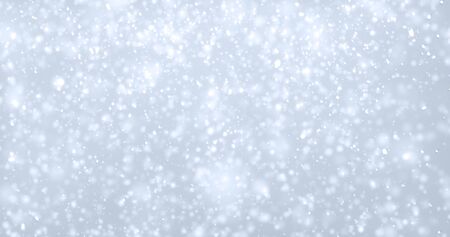 Snow flakes background, isolated transparent snowfall pattern with overlay effect. White snowflakes falling with bokeh glitter light, Christmas snow fall cold backgroundの写真素材