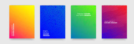 Background patterns with geometric color gradient, abstract vector design. Fluid color, Memphis and jumble maze art line patterns and color gradient on purple, blue, green backgrounds, templatesのイラスト素材
