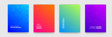 Cover design background patterns, abstract lines and color gradient, vector. Modern trendy Memphis, organic and dynamic dotted pattern backgrounds for cover templatesのイラスト素材