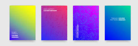 Backgrounds with geometric and color gradient patterns, vector abstract cover designs. Liquid fluid and geometric liquid fluid flow graphic, art posters and color gradient abstract backgroundsのイラスト素材