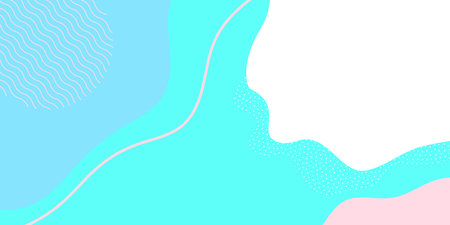 Background, abstract pattern color shapes, vector Memphis texture, flat doodle and splash line designのイラスト素材