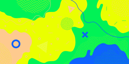 Pattern background, abstract vector doodle color fun, modern shape and cool geometric Memphis patternのイラスト素材