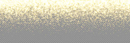 Gold glitter light background, vector golden glistening glow. Glittering Christmas confetti or dust shine with glowing sparkles, magic golden fall patternのイラスト素材