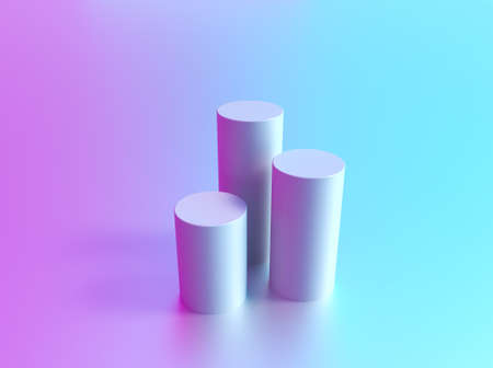 Podium pedestal background, cosmetic showcase luxury display stands. 3D podium pedestal or pillar column stand showcase rackの写真素材