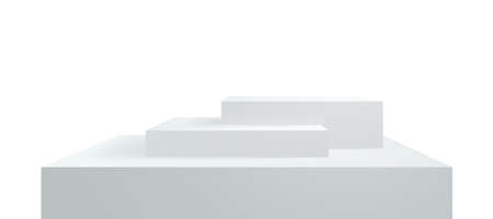 Podium platform pedestal, vector 3d stage stand background or dais stairs, realistic render. Studio platform or podium pedestal of square blocks or stair boxesのイラスト素材
