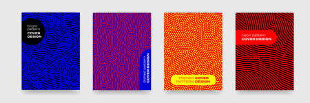 Background patterns with abstract line design and vector color gradient. Modern graphic patterns with abstract geometric shapes and color halftone for cover titlesのイラスト素材