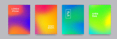 Pattern background with color gradient, abstract geometric line design, vector. Halftone color gradient pattern background with minimal modern shapesのイラスト素材