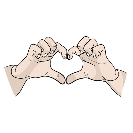 hands symbolize a Declaration of love. I love you icon. hands symbolize a Declaration of love icon. I love you very much iconのイラスト素材