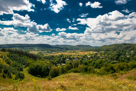 Beautiful mountains landscape in Carpathian. Beautiful blue sky and rock high up in Carpathian...