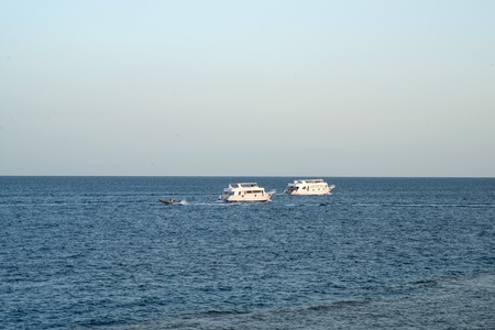 ships at sea. speed boat in the Red Seaの写真素材