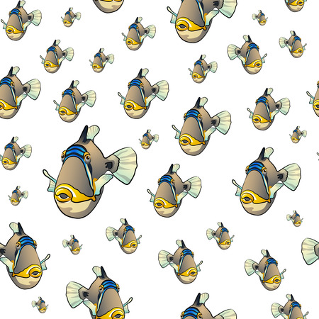 Picasso triggerfish patternのイラスト素材