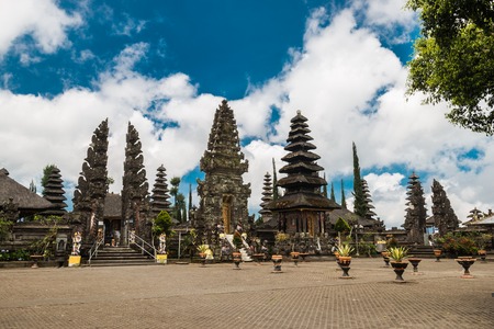 Important hindu Pura Ulun Danu Batur Temple in Bali, Indonesiaの写真素材