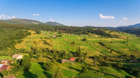 Aerial view of the landscape in mountains.の写真素材