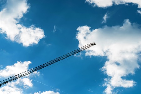 silhouette crane construction site on sky backgroundの写真素材