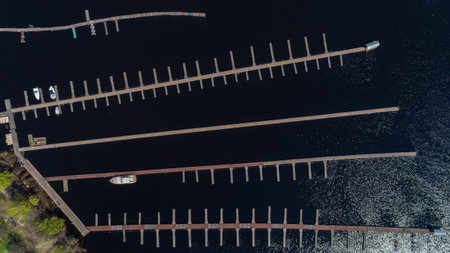 Aerial view of the marina in Kiev.