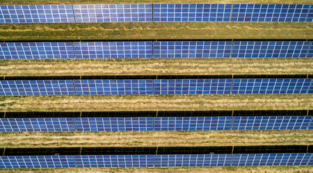 Aerial view of solar battery.の写真素材