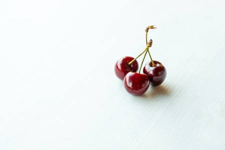 Cherries isolated on white background.の写真素材
