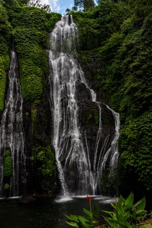 Beautiful waterfall in Bali, Indonesia.の写真素材