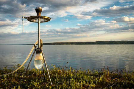 Rent a hookah for smoking near the river at sunset.の写真素材