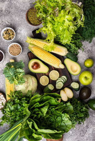 Set for cooking vegan healthy food Top view.の写真素材