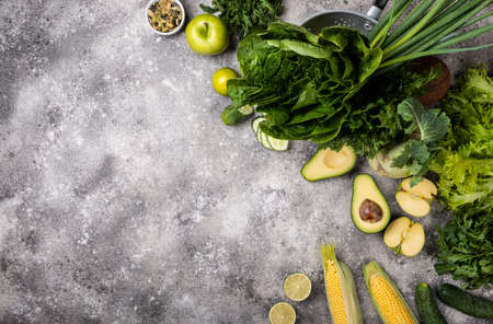 Ingredients for cooking healthy vegan food Top view.の写真素材