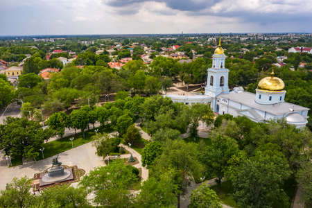 Izmayil city in Odessa region in south-western Ukraine aerial view.の写真素材