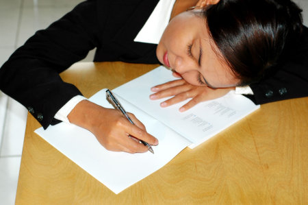 Working hard - tiredの写真素材