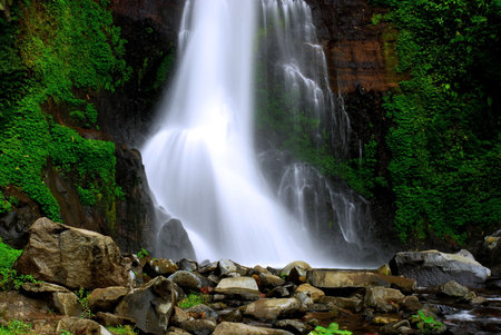 Gitgit Waterfall in Bali, indonesiaの写真素材